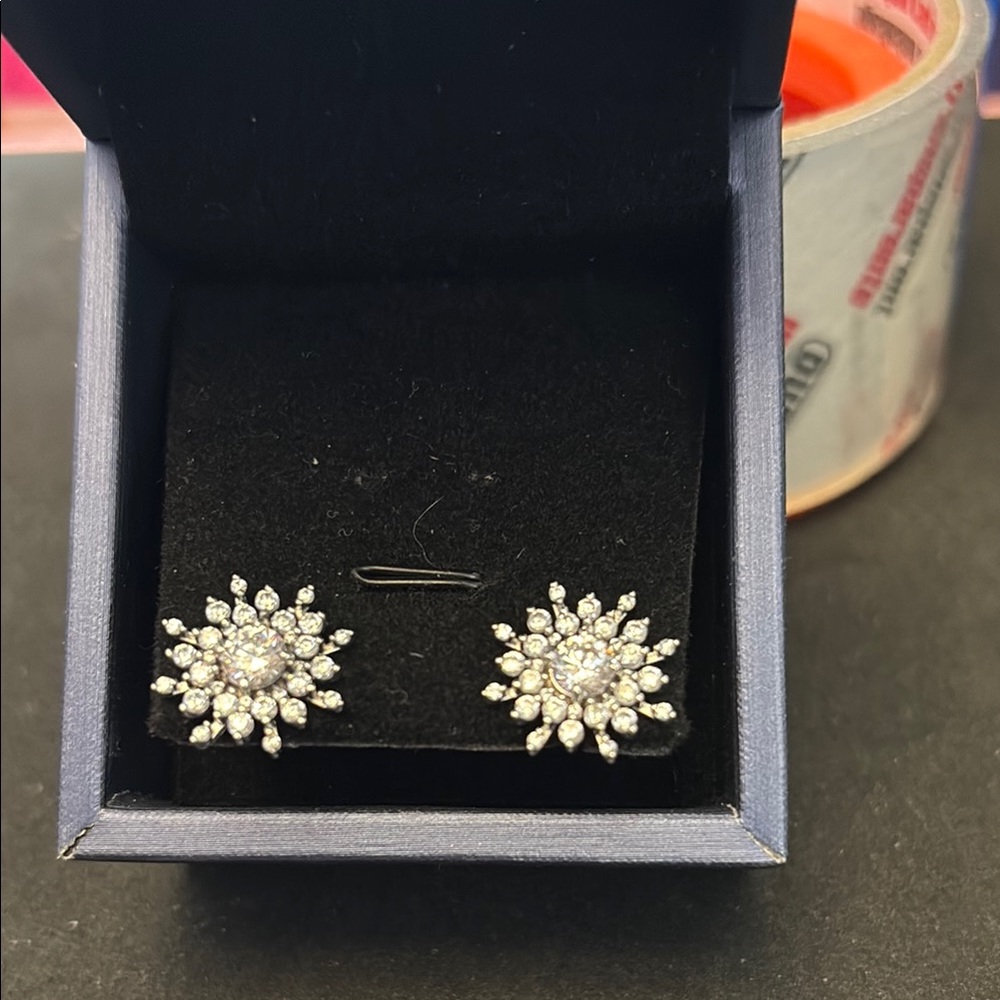 Elegant Silver Floral Earrings